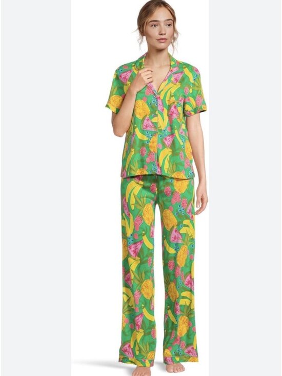 P.J. Salvage Other - PJ Salvage Womens Short Sleeved Whimsey Fruit Pajama Set Size Large Vibrant